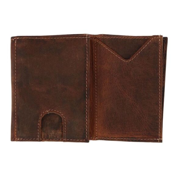 CTM Men's Leather Minimalist Trifold Wallet - Picture 2 of 4